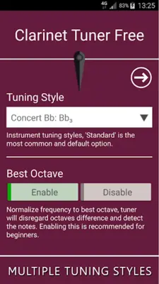 Clarinet Tuner Fast & Precise android App screenshot 1